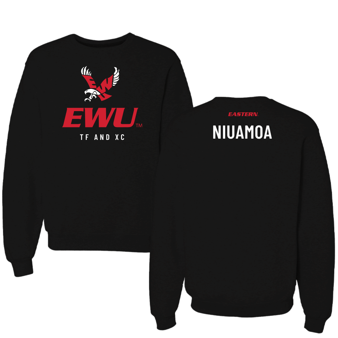 Eastern Washington University TF and XC Black EWU Crewneck - JJ Niuamoa