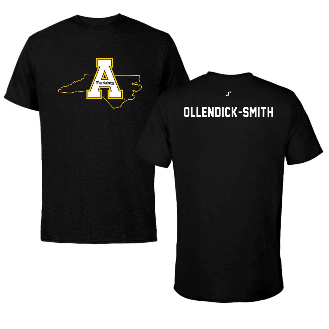 Appalachian State University TF and XC Black State Performance Tee - Addison Ollendick-Smith