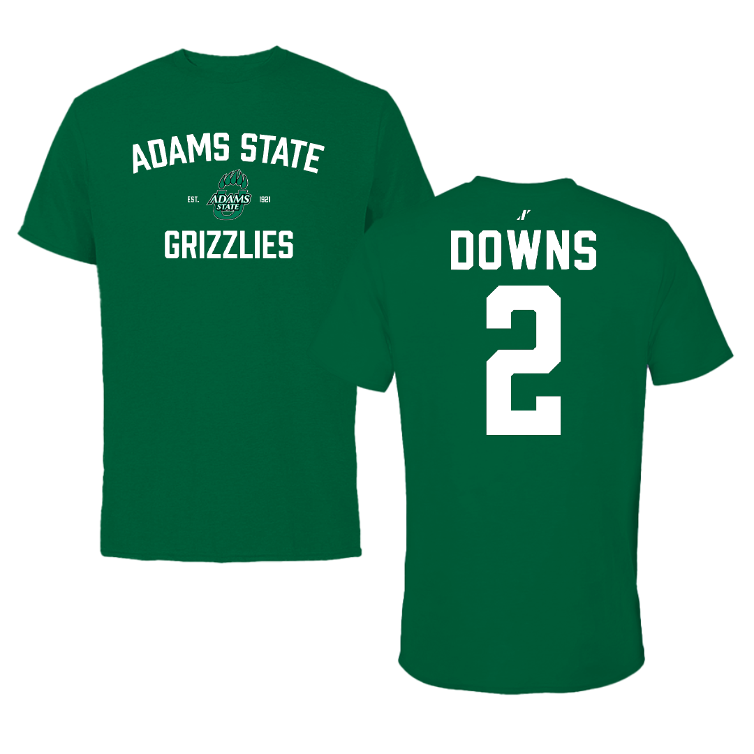 Adams State University Baseball Green General Performance Tee - #2 Ryan Downs