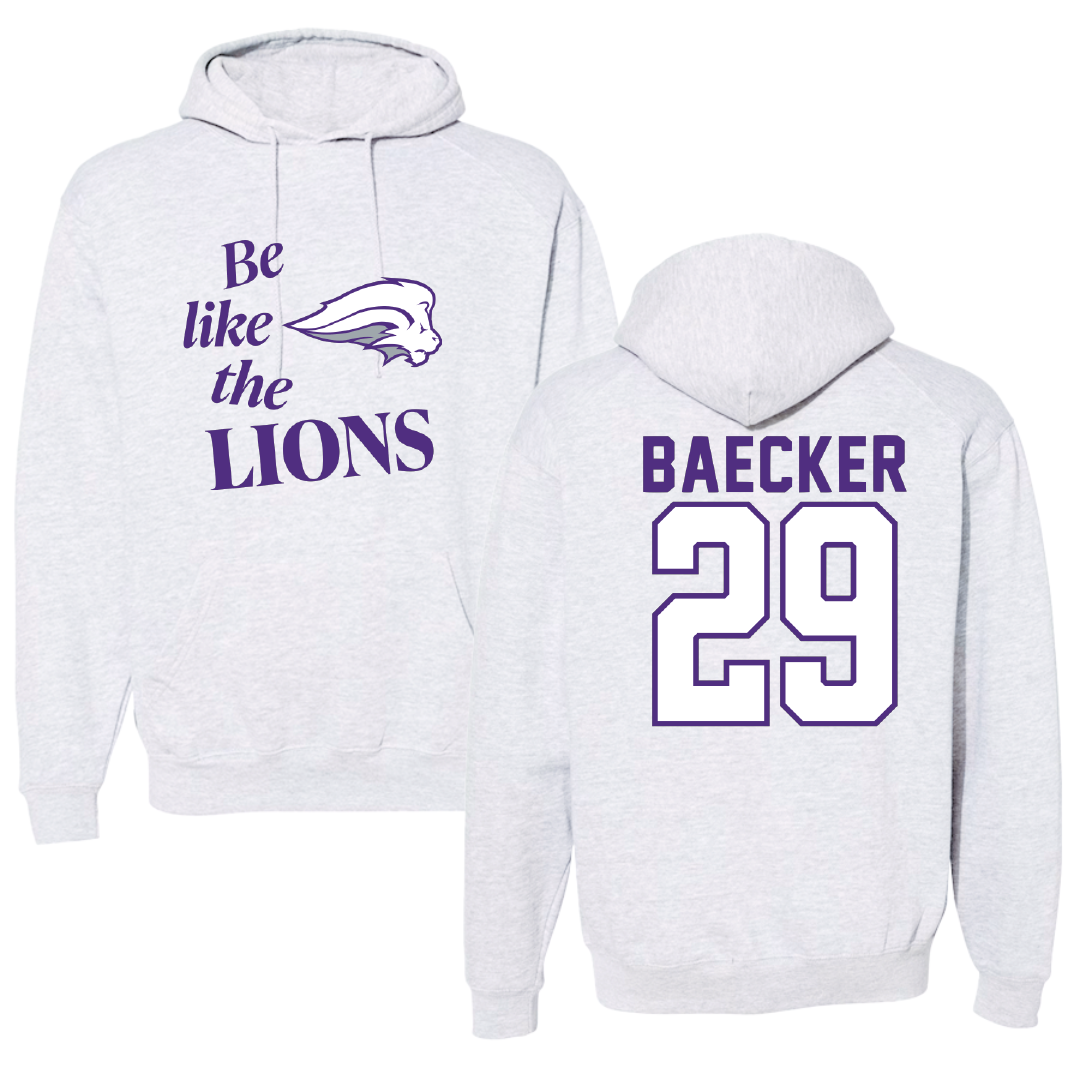 Nelson University Softball Light Gray Be Like Us Hoodie - #29 Gavrielle Baecker