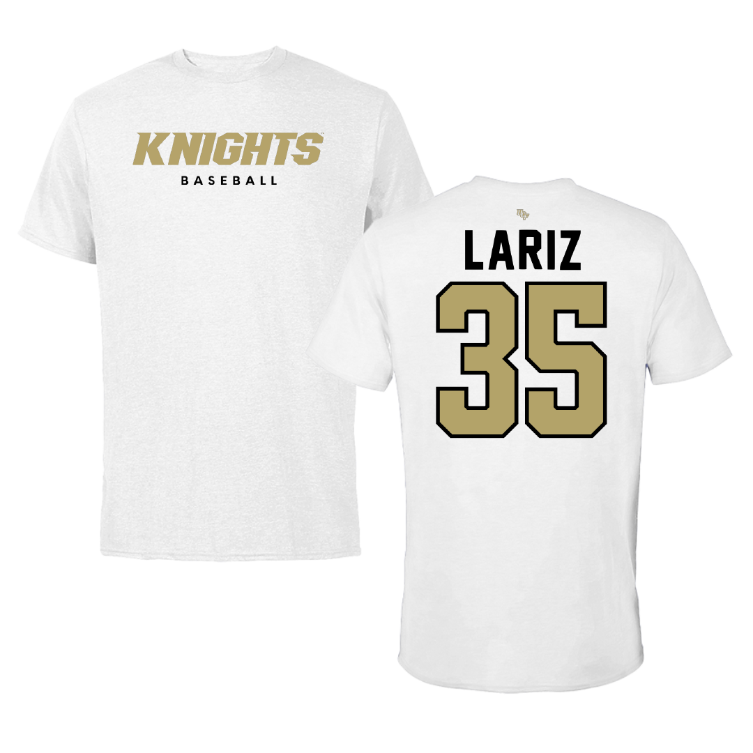 University of Central Florida Baseball White Block Performance Tee - #35 Anthony Lariz