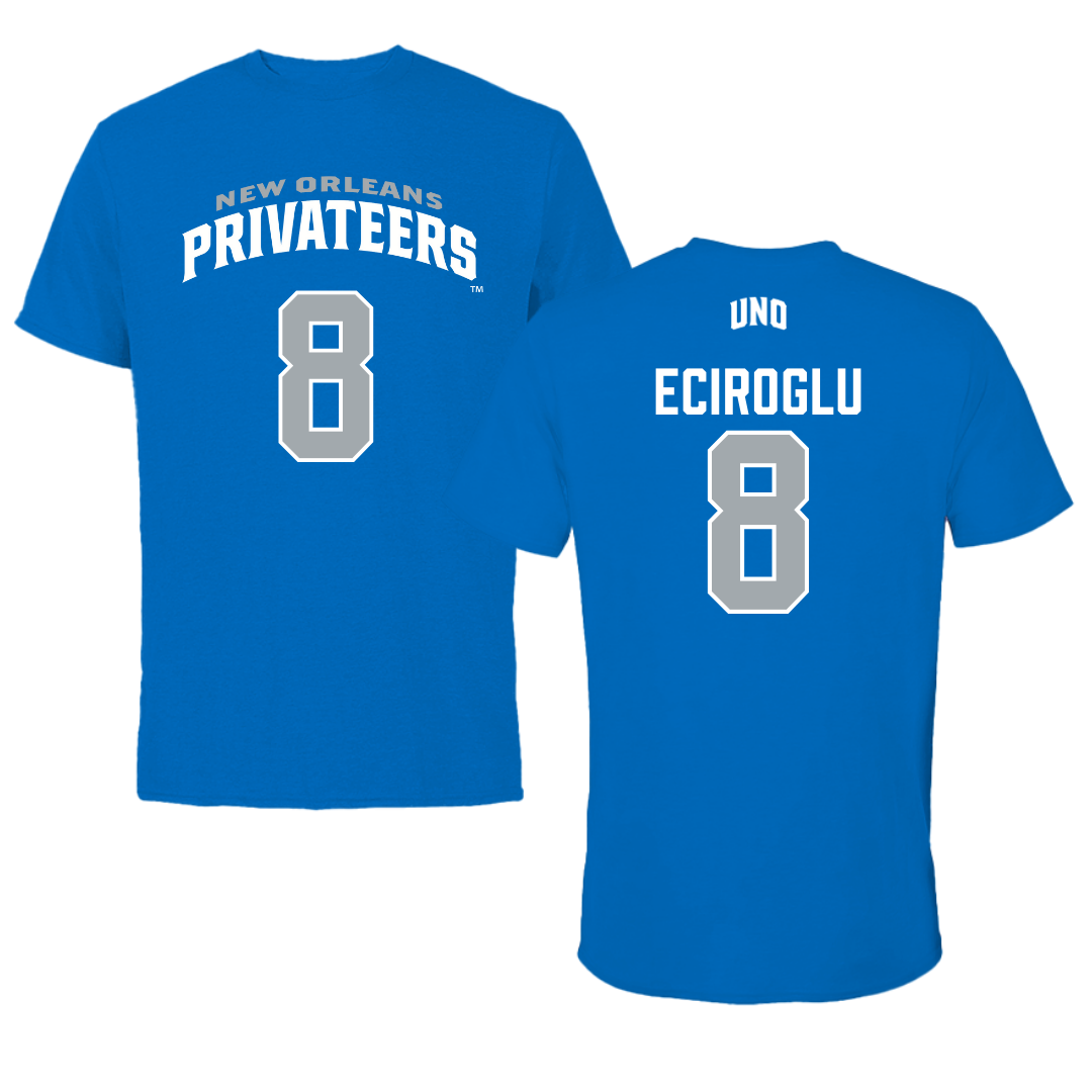 University of New Orleans Volleyball Blue Jersey Tee - #8 Defne Eciroglu