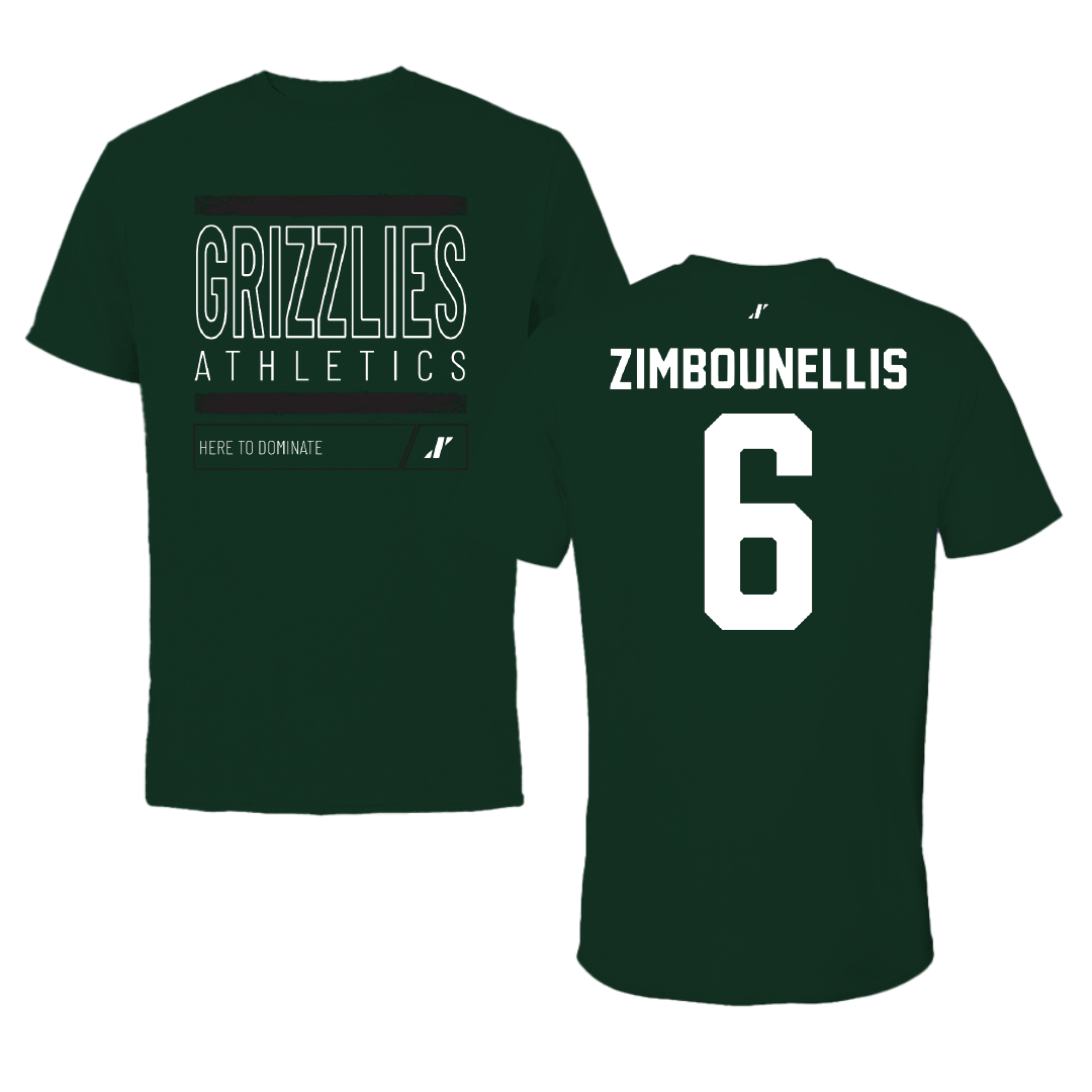 Adams State University Soccer Forest Green Dominate Performance Tee - #6 Tyler Zimbounellis