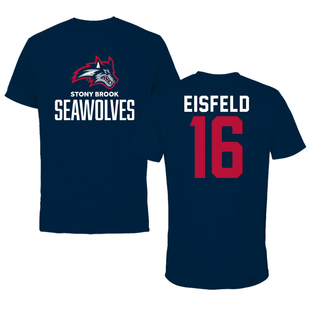 Stony Brook University Lacrosse Navy Performance Tee - #16 Haydin Eisfeld