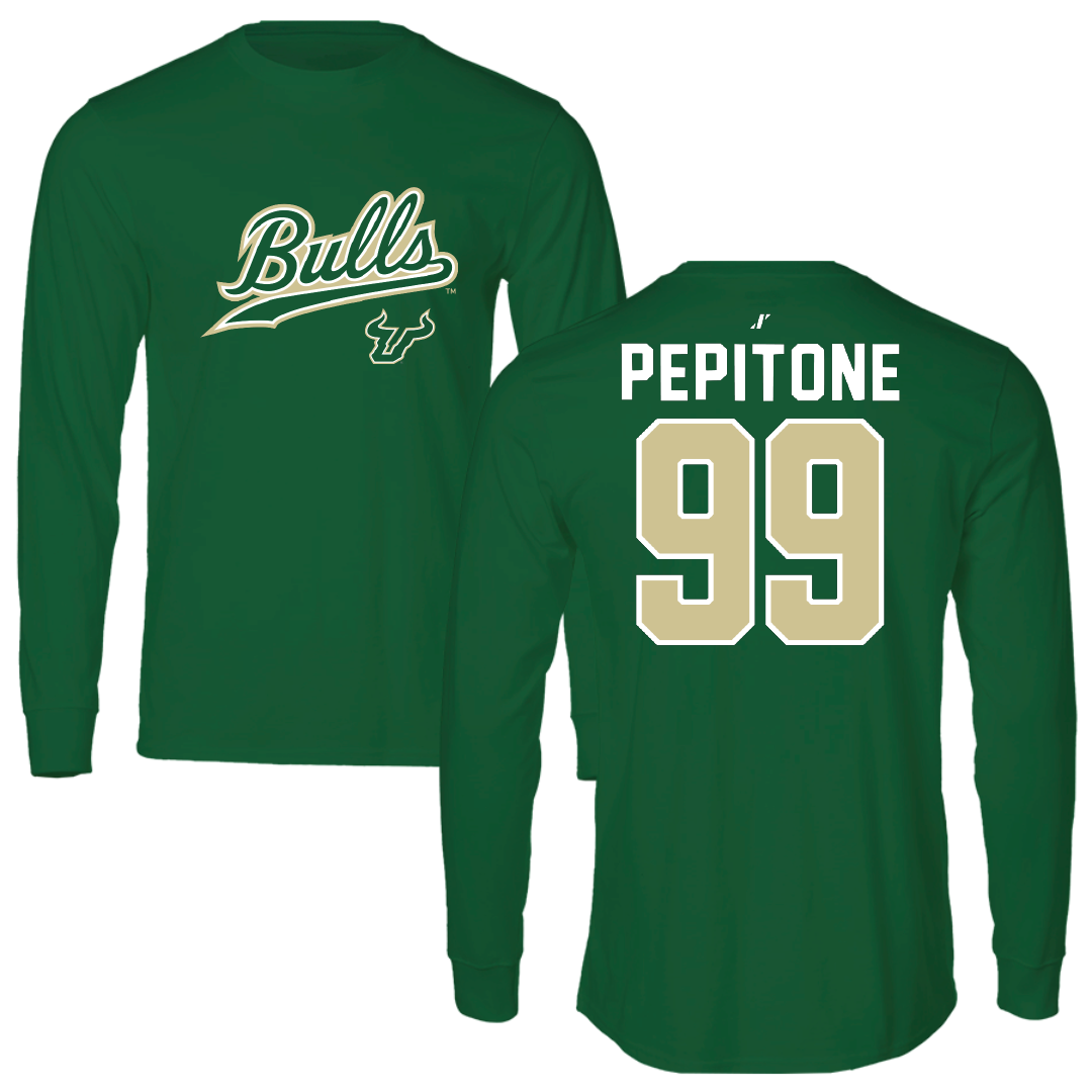 University of South Florida Softball Green General Performance Long Sleeve - #99 Alicea Pepitone