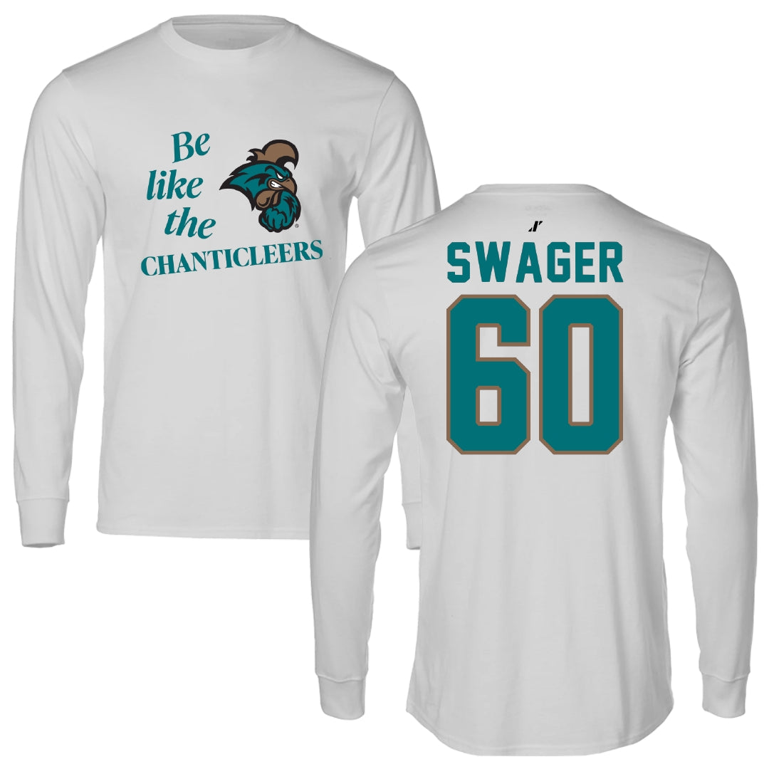 Coastal Carolina University Football Light Gray Be Like Us Long Sleeve - #60 Mike Swager