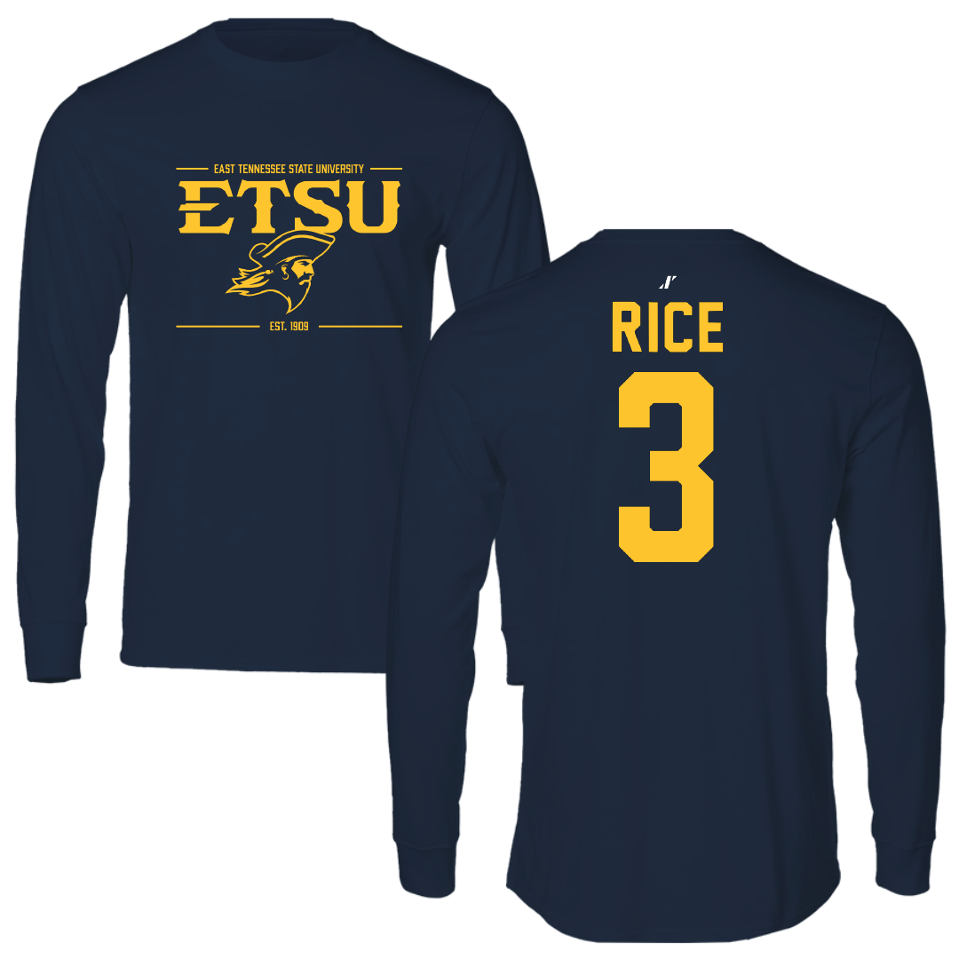 East Tennessee State University Basketball Navy General Long Sleeve - #3 Tyler Rice