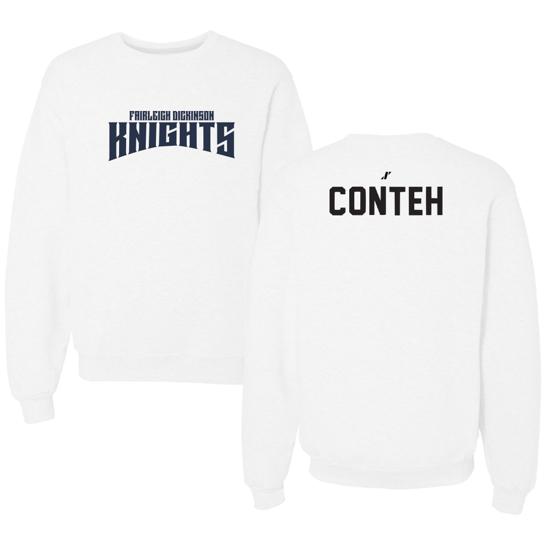 Fairleigh Dickinson University-Metropolitan Campus TF and XC White Classic Crewneck - Ekuyami Conteh