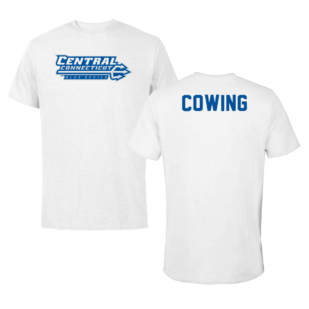 Central Connecticut State University Swimming & Diving White Tee - Lauryn Cowing
