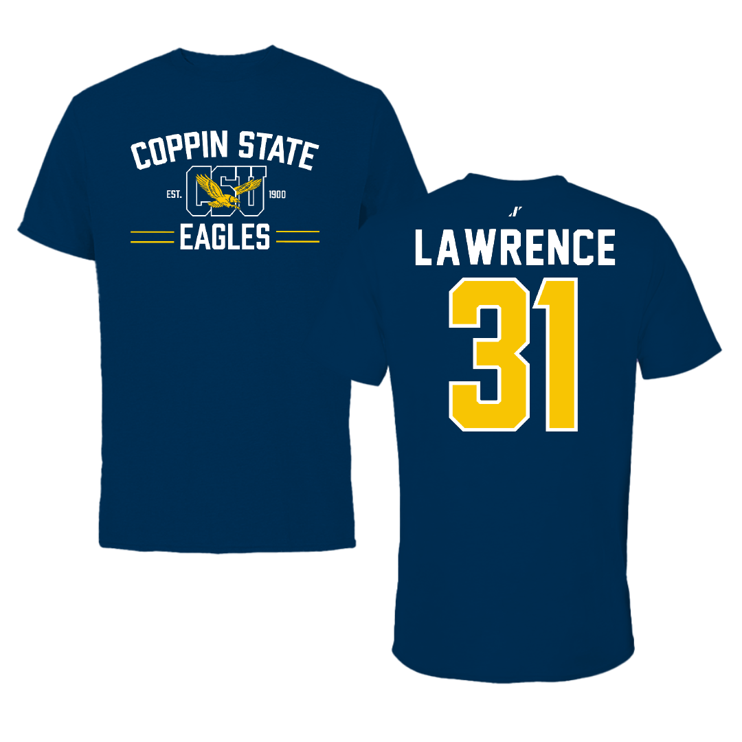 Coppin State University Basketball Navy General Performance Tee - #31 Laila Lawrence