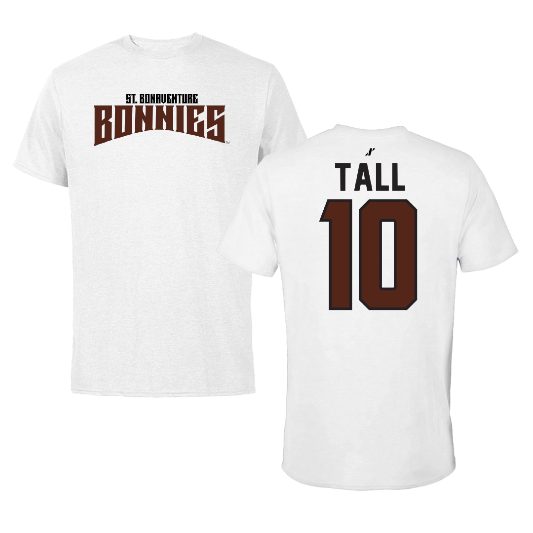 St. Bonaventure University Soccer White Classic Performance Tee - #10 Mo Tall