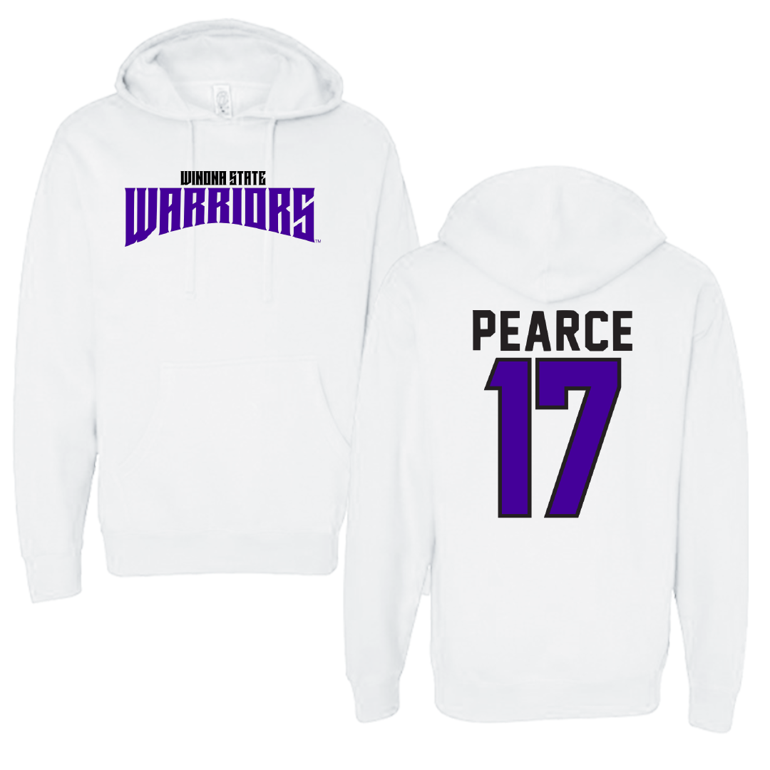 Winona State University Volleyball White Classic Hoodie - #17 Trinity Pearce