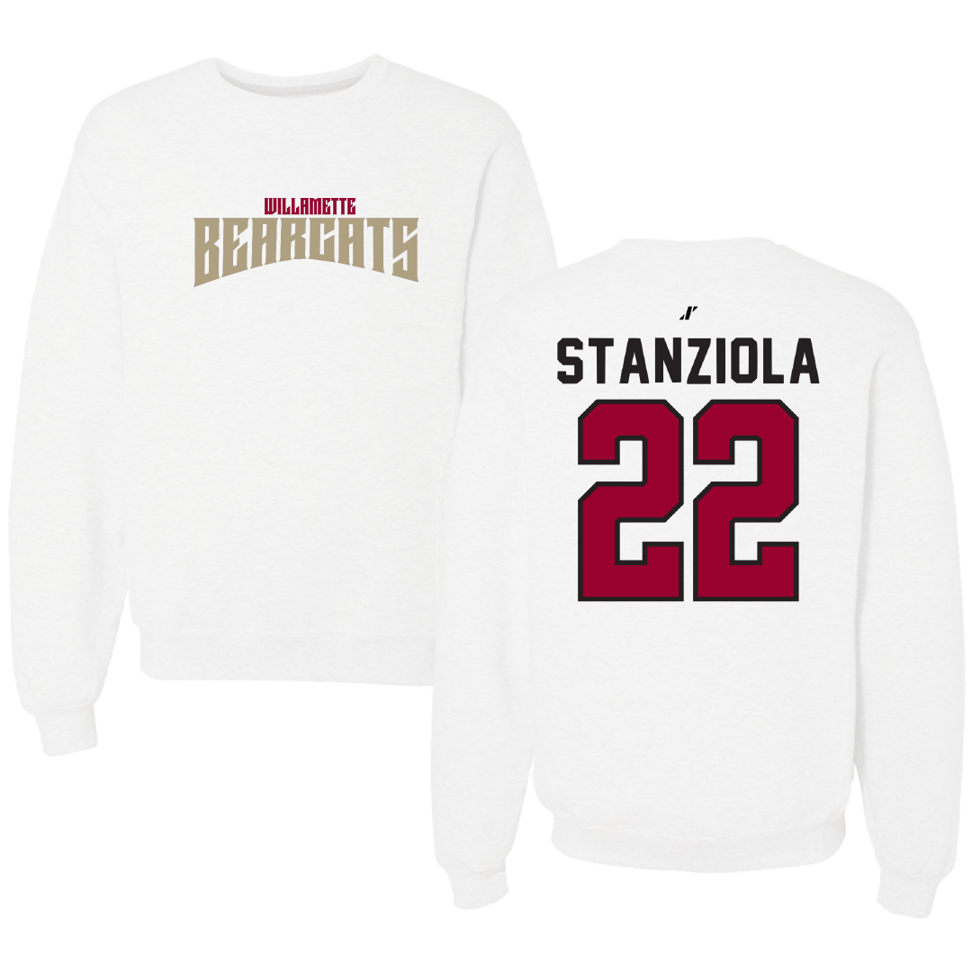 Willamette University Soccer White Classic Crewneck - #22 Celeste Stanziola