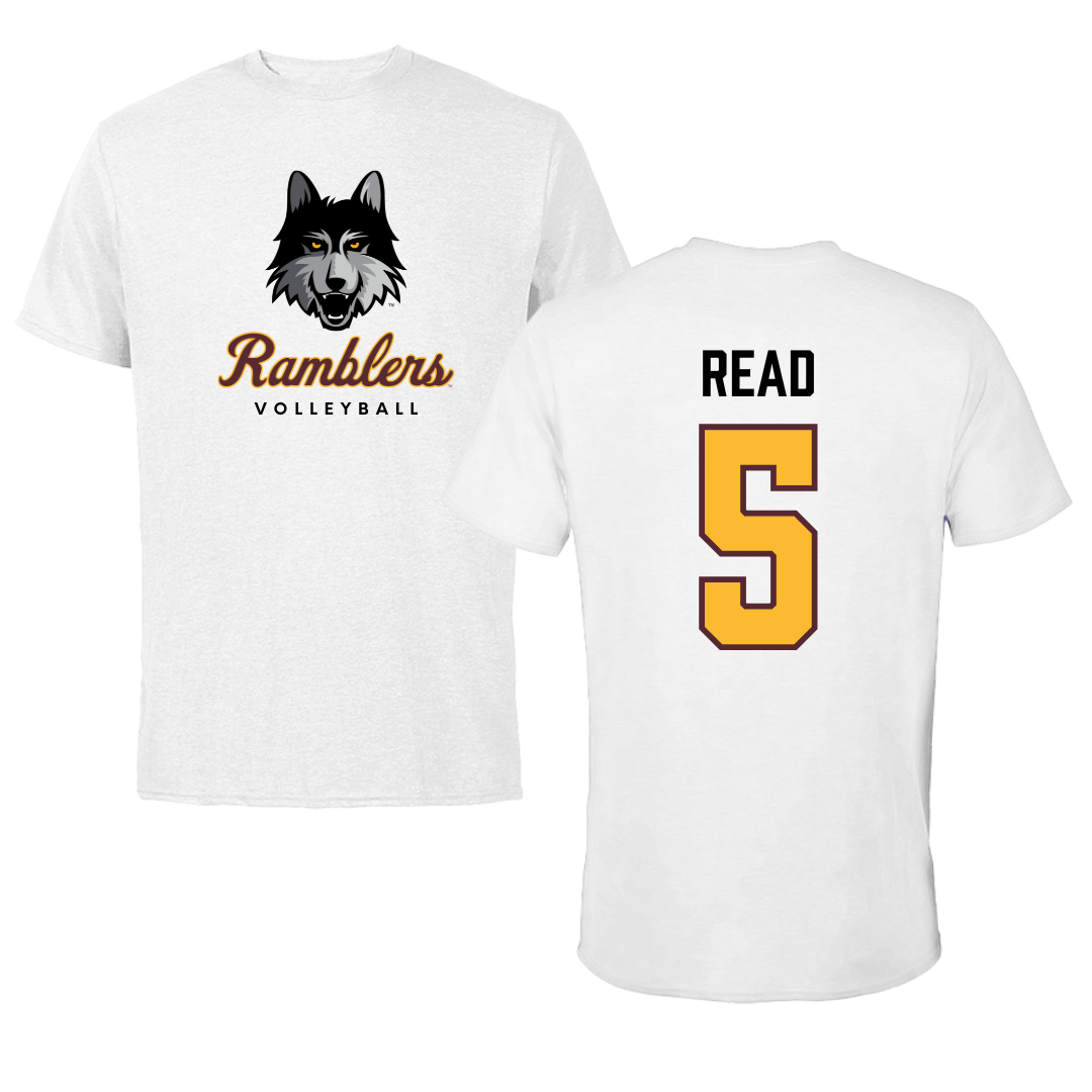 Loyola University-Chicago Volleyball White Ramblers Performance Tee - #5 Jake Read
