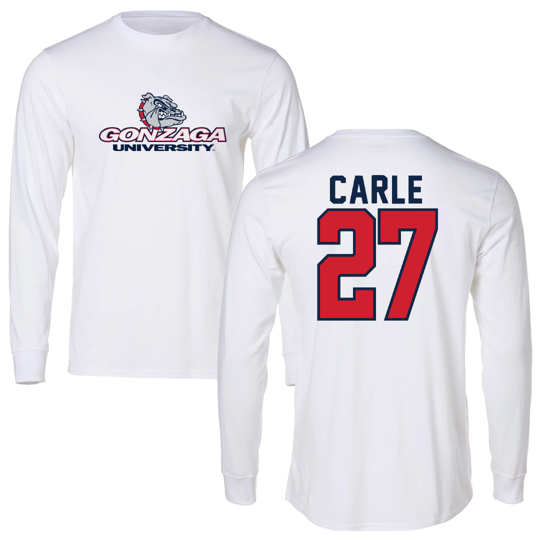 Gonzaga University Soccer White Performance Long Sleeve - #27 Spencer Carle