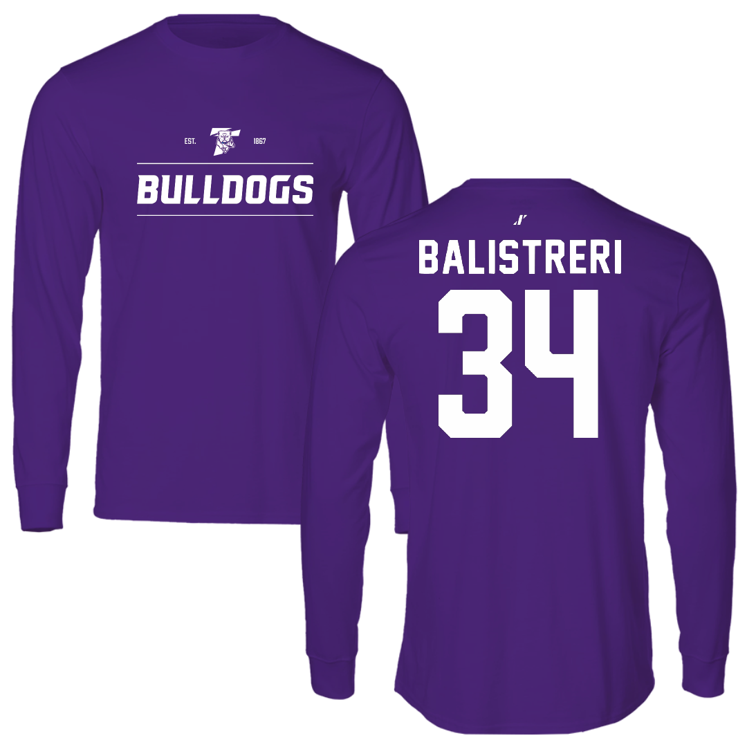 Truman State University Baseball Purple General Performance Long Sleeve - #34 Bryce Balistreri