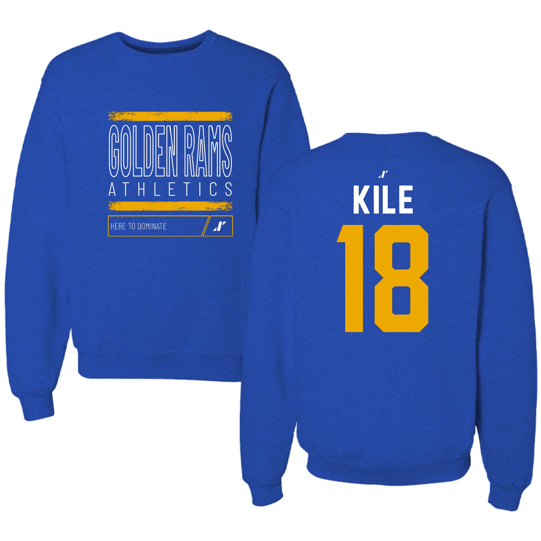Albany State University Baseball Blue Dominate Crewneck - #18 David Kile