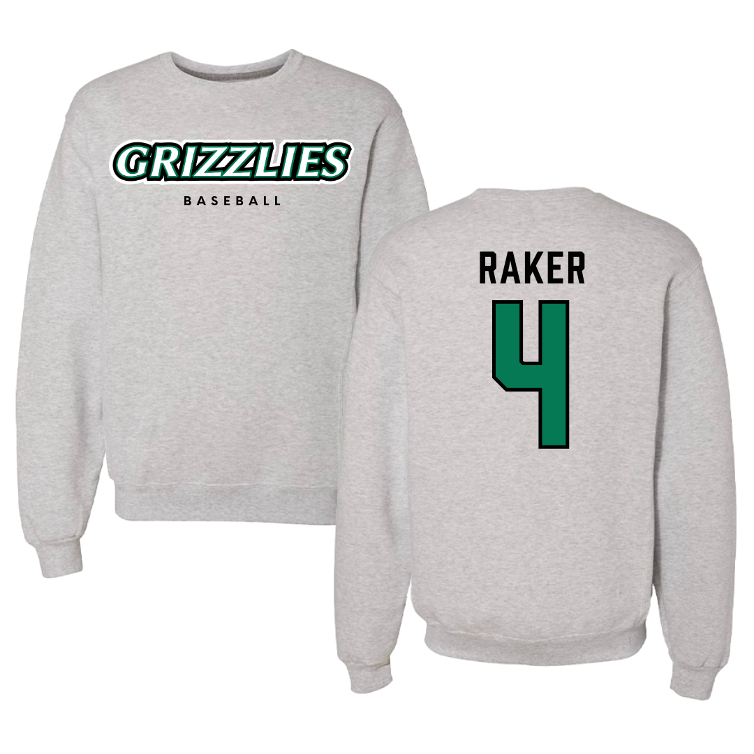 Adams State University Baseball Gray Grizzlies Crewneck - #4 Joey Raker