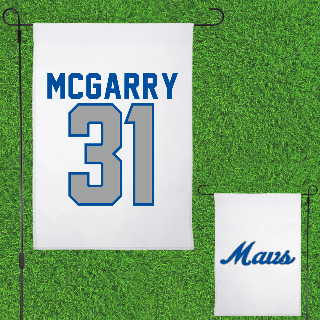 Mercy University Baseball White Garden Flag - #31 Ethan McGarry