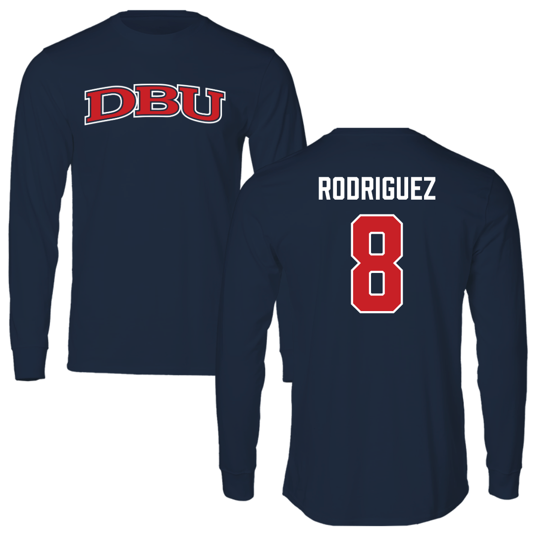 Dallas Baptist University Lacrosse Navy DBU Long Sleeve - #8 Brandon Rodriguez