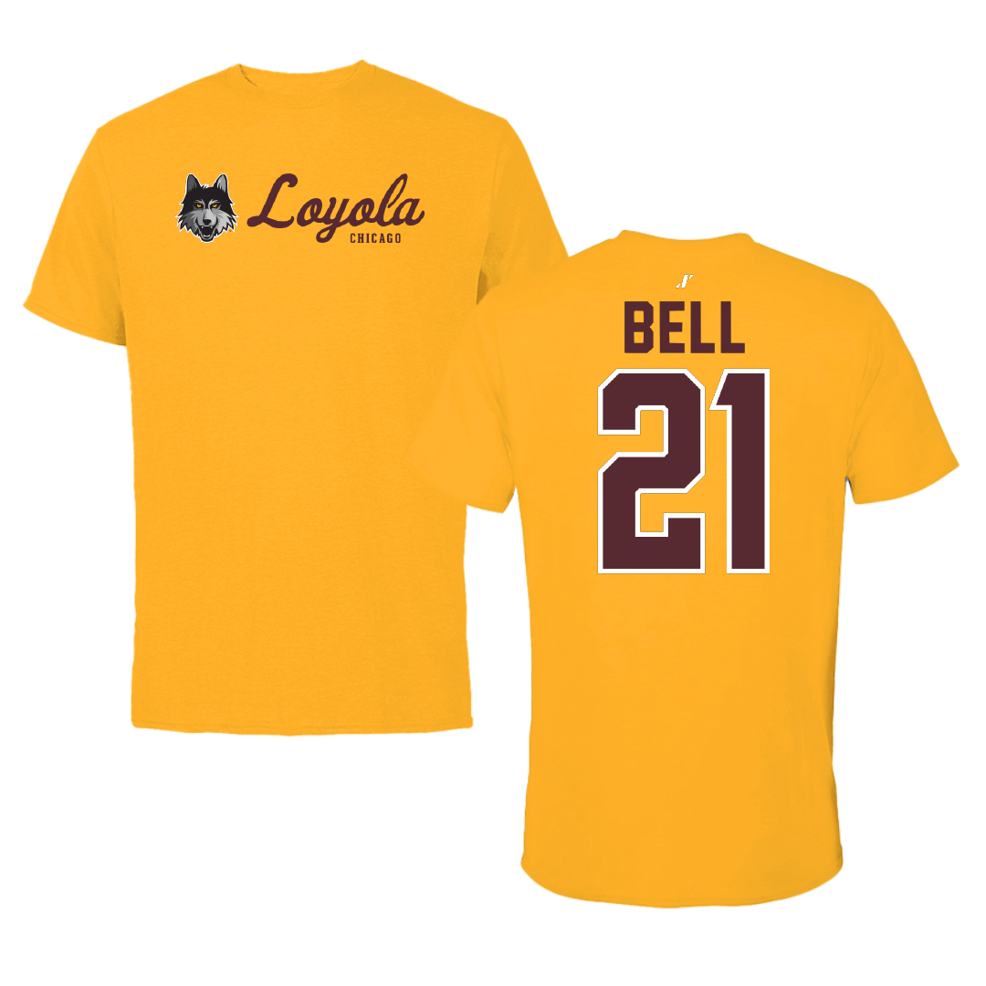 Loyola University-Chicago Volleyball Gold General Performance Tee - #21 Brad Bell