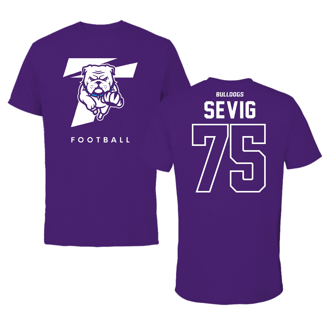 Truman State University Football Purple Tee - #75 Oliver Sevig