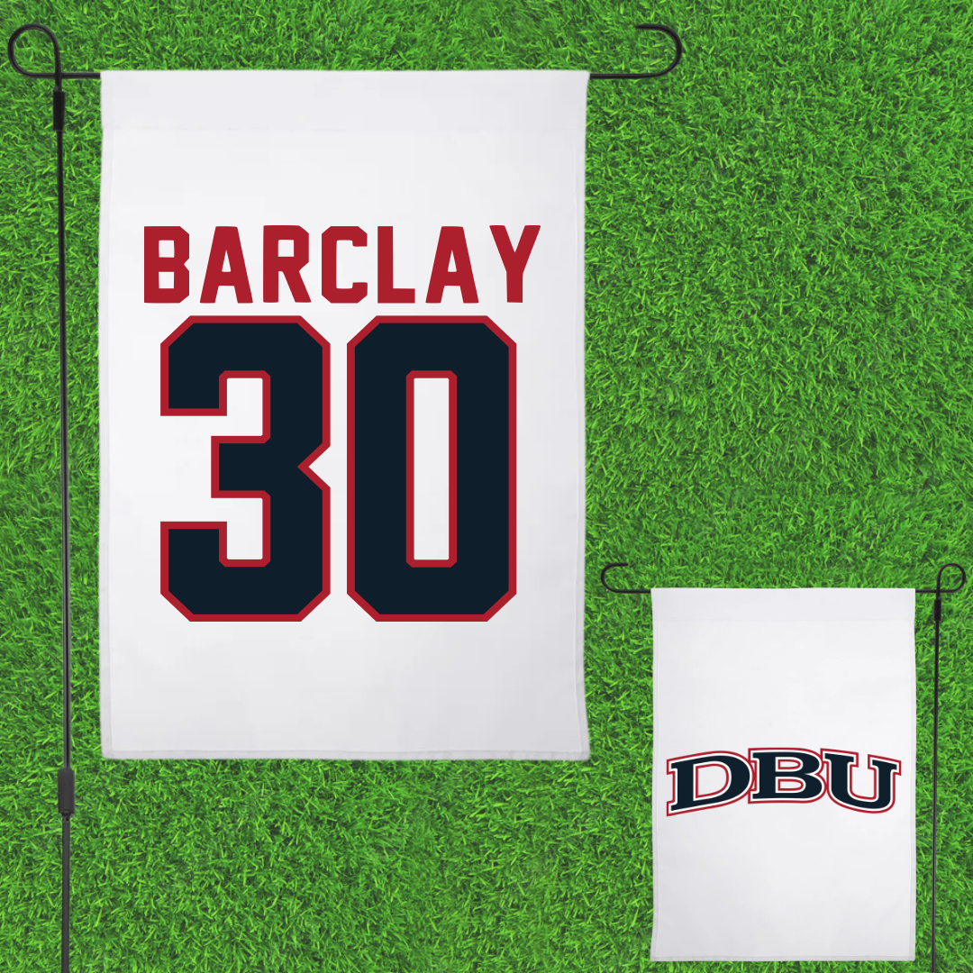 Dallas Baptist University Soccer White Garden Flag - #30 Paige Barclay