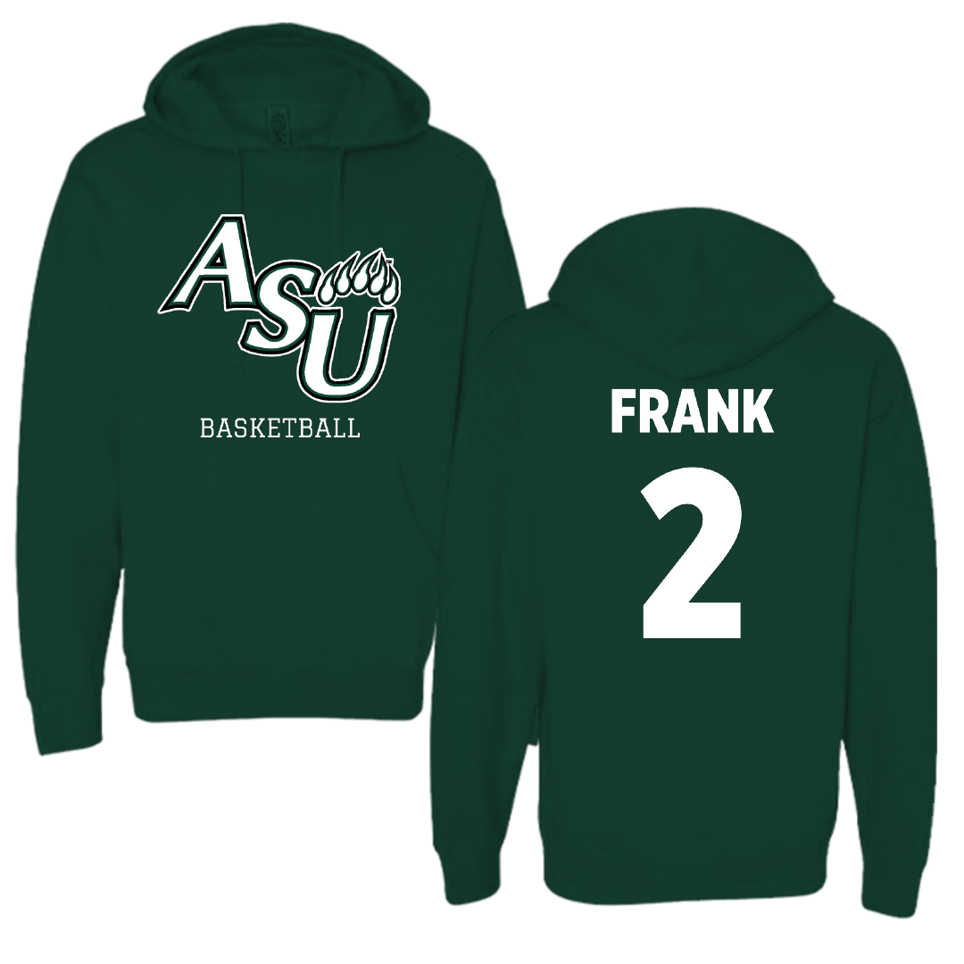 Adams State University Basketball Forest Green Block Hoodie - #2 Harrison Frank