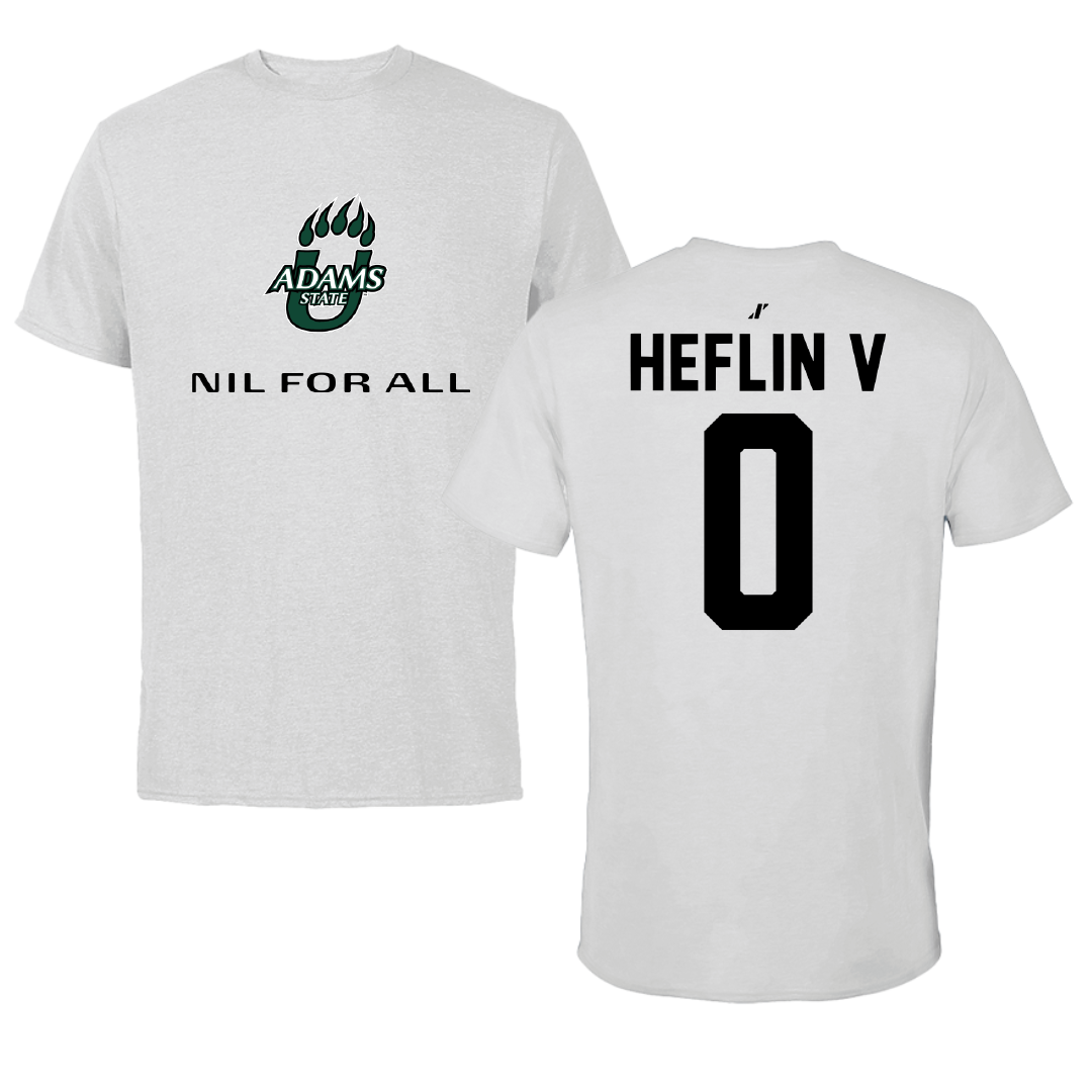 Adams State University Basketball Light Gray NIL for ALL Tee - #0 Robert Heflin V