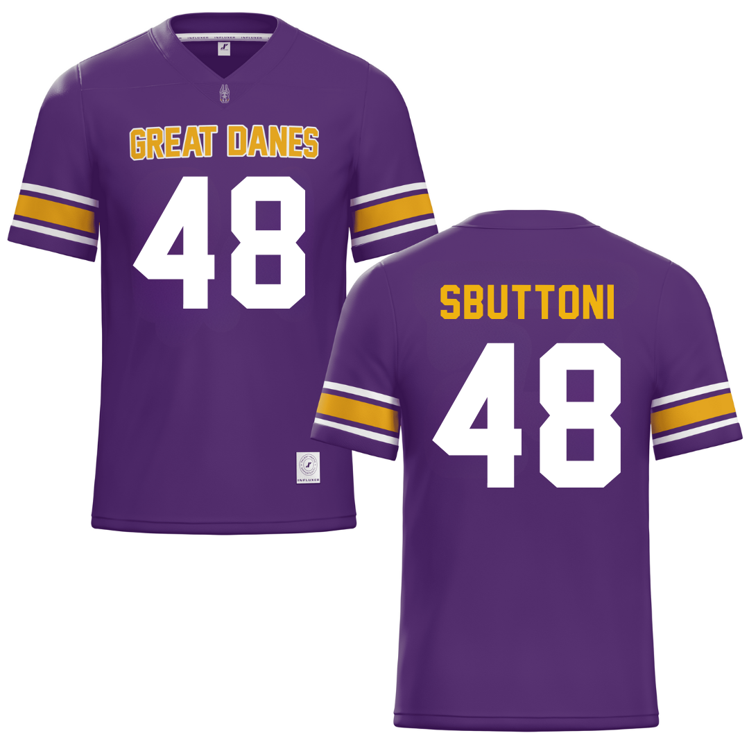 University at Albany Purple Football Jersey - #48 Michael Sbuttoni