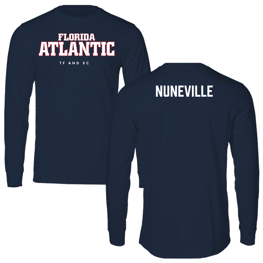 Florida Atlantic University TF and XC Navy Block Long Sleeve - William Nuneville