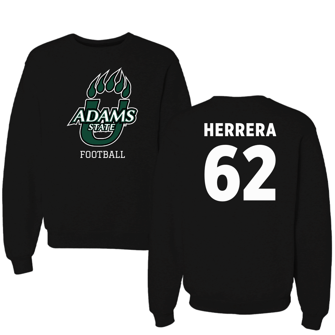 Adams State University Football Black State Crewneck - #62 Daniel Herrera