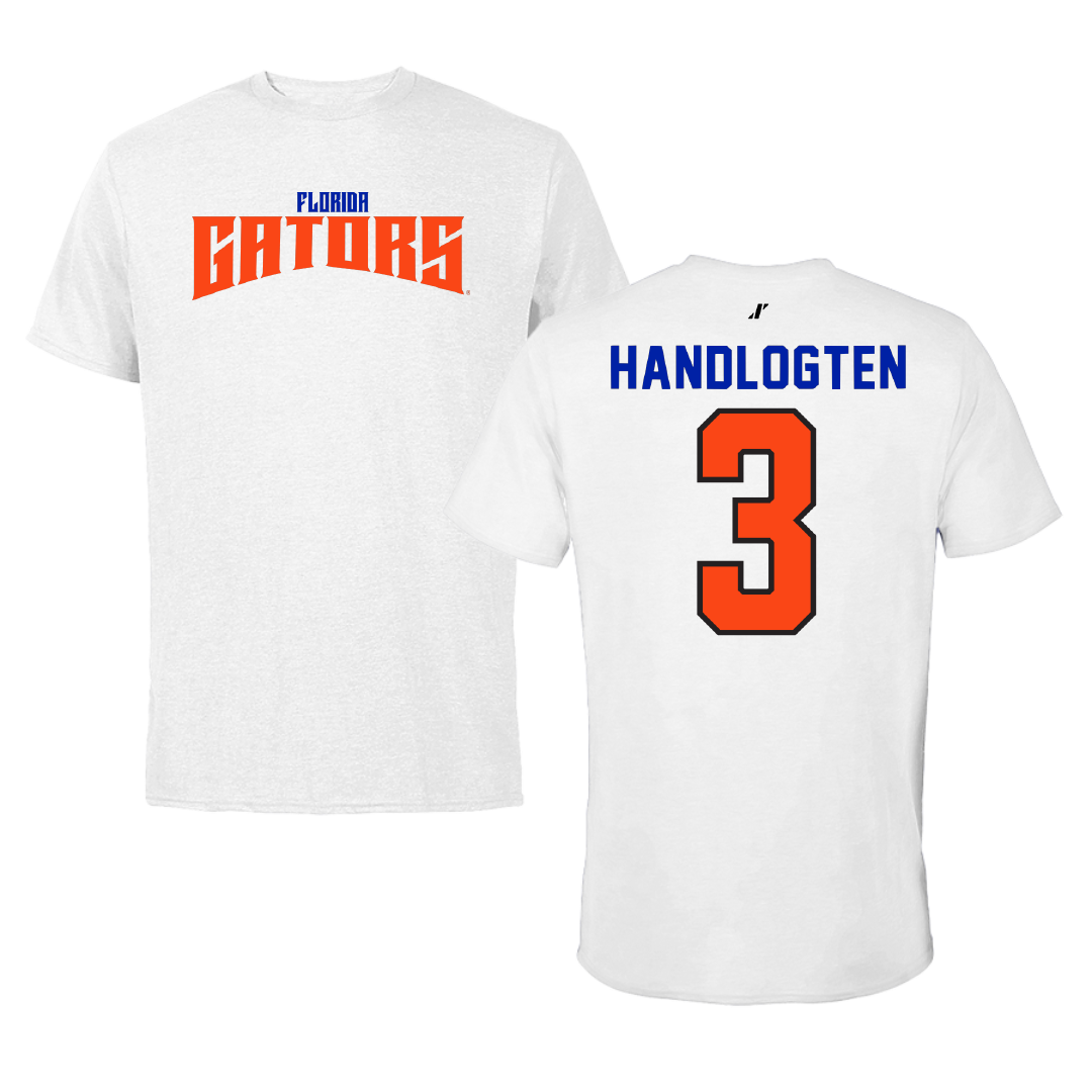 University of Florida Basketball White Classic Tee - #3 Micah Handlogten