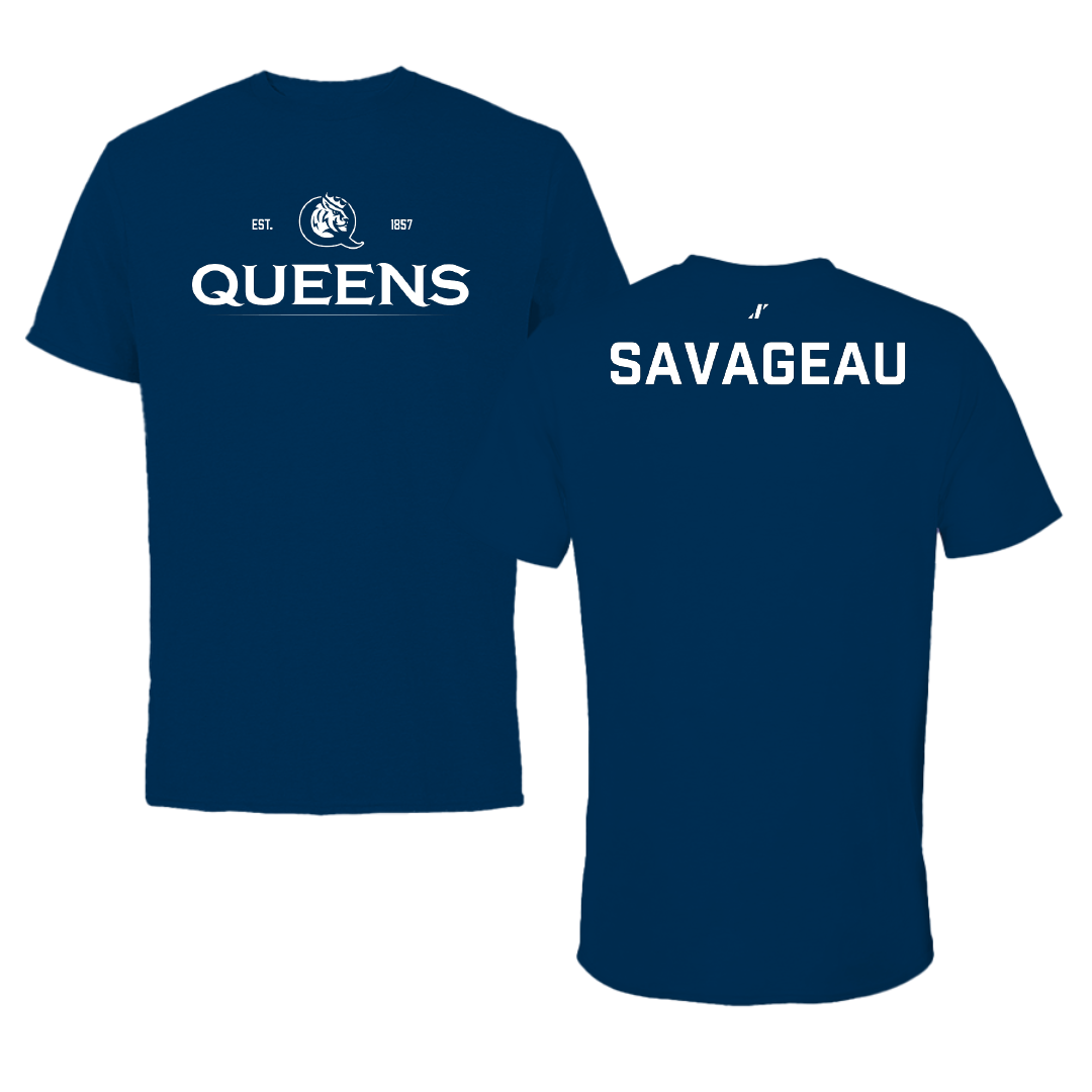 Queens University of Charlotte Golf Navy General Performance Tee - Peyton Savageau