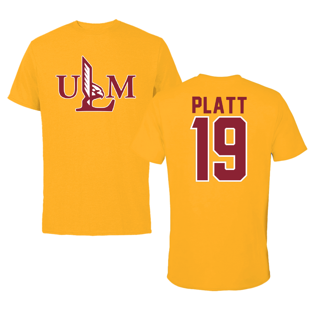 University of Louisiana Monroe Softball Gold Performance Tee - #19 Carys Platt