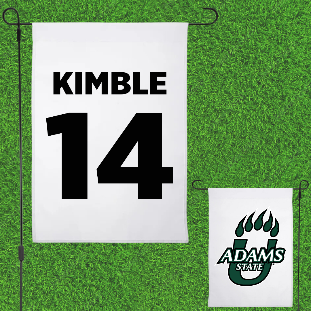 Adams State University Basketball White Garden Flag - #14 Cam Kimble