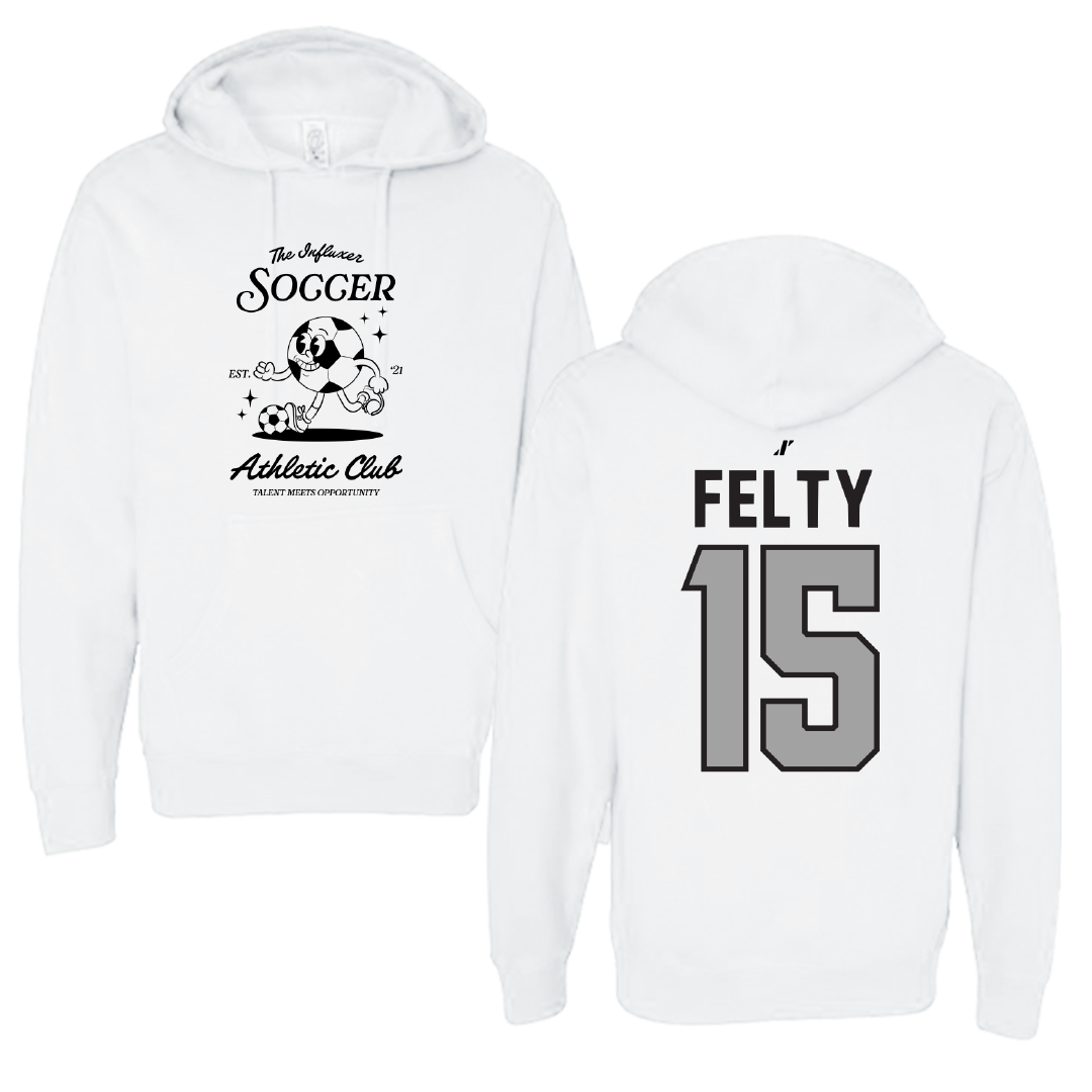 Soccer White Influxer Athletic Club Hoodie - #15 Elizabeth Felty