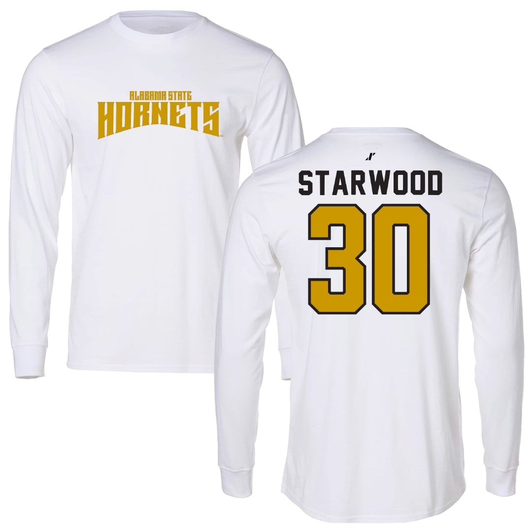 Alabama State University Soccer White Classic Long Sleeve - #30 Lauryn Starwood