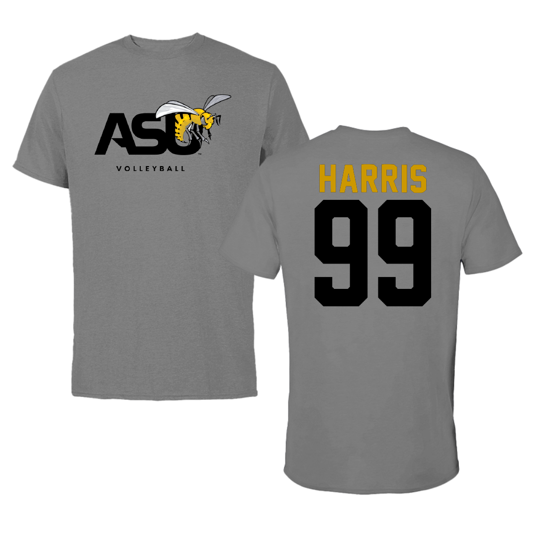 Alabama State University Volleyball Dark Gray Tee - #99 Lyndsay Harris