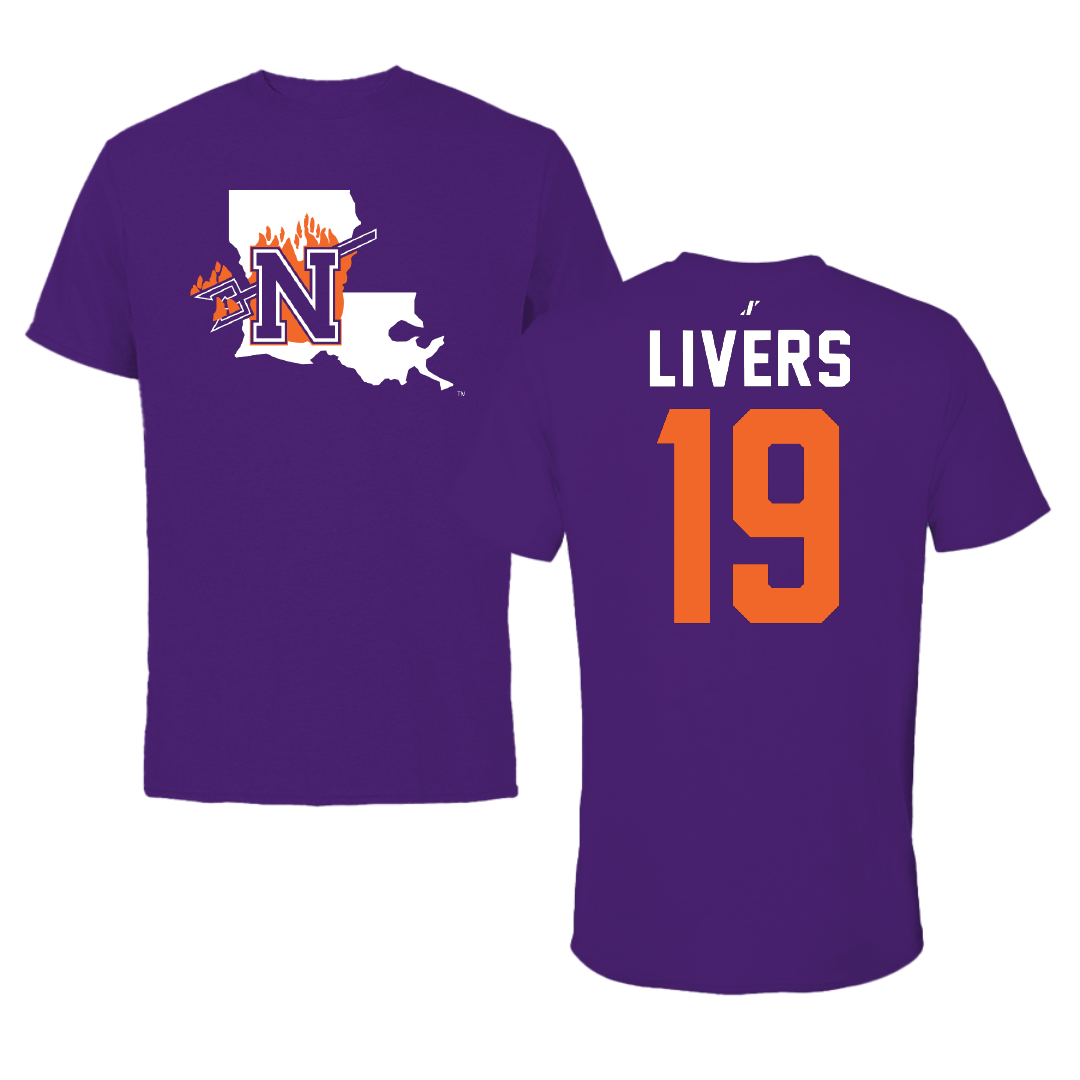 Northwestern State University Softball Purple State Performance Tee - #19 Sophia Livers