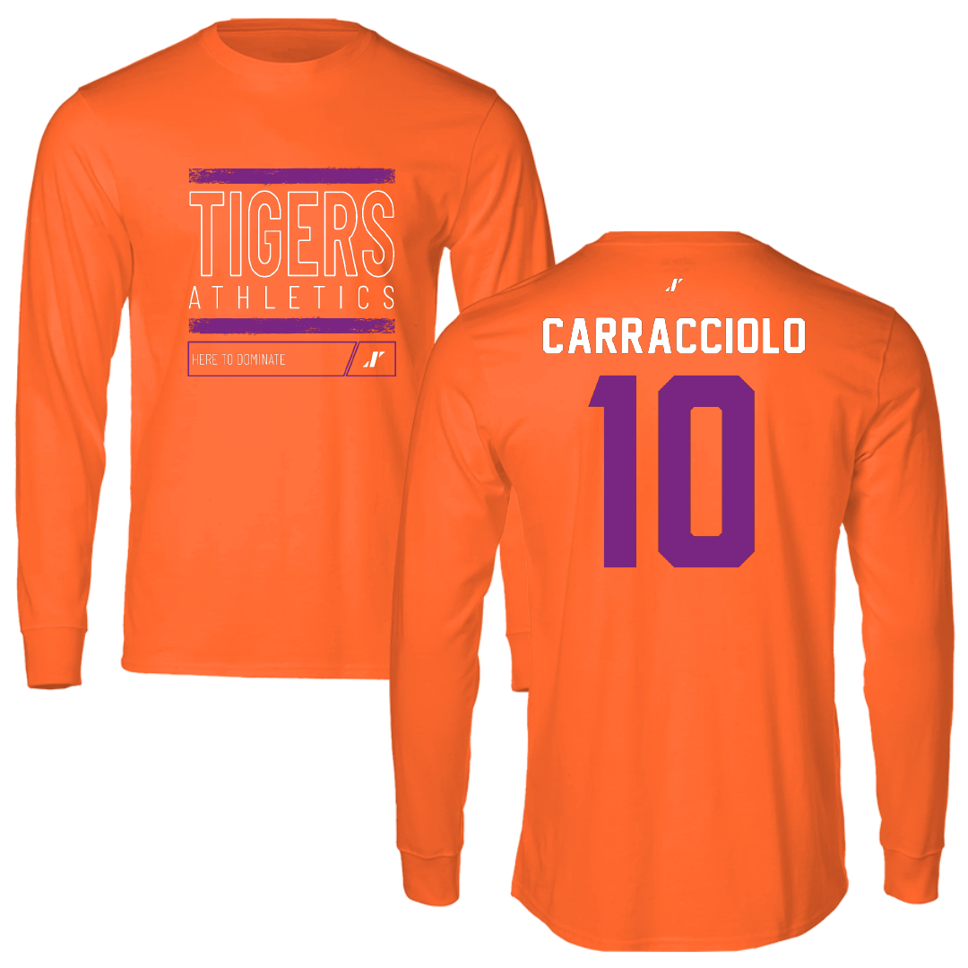 Edward Waters University Baseball Orange Dominate Long Sleeve - #10 Andres Carracciolo