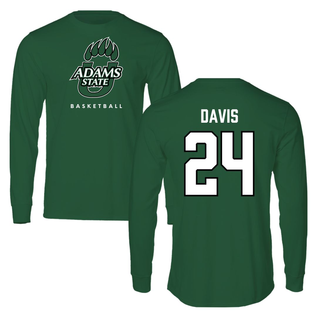 Adams State University Basketball Green Performance Long Sleeve - #24 Riahana Davis