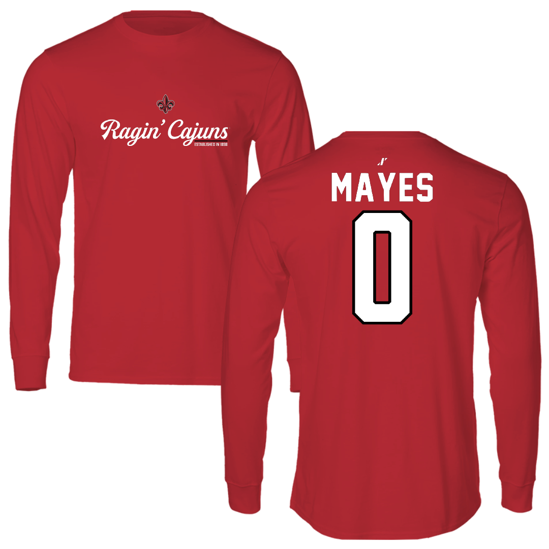University of Louisiana at Lafayette Soccer Red General Performance Long Sleeve - #0 Natalie Mayes