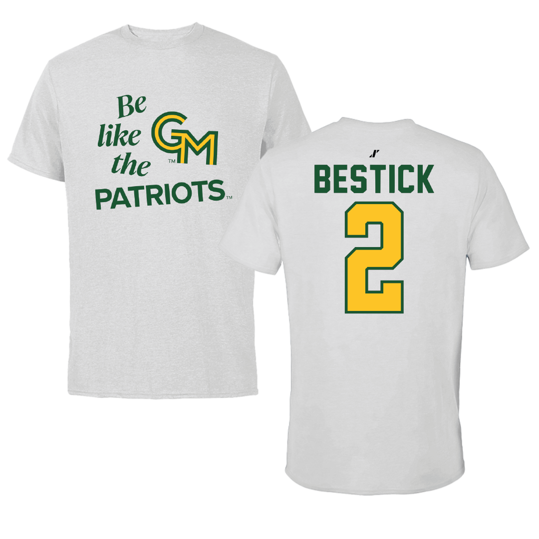 George Mason University Lacrosse Light Gray Be Like Us Performance Tee - #2 Kaitlyn Bestick