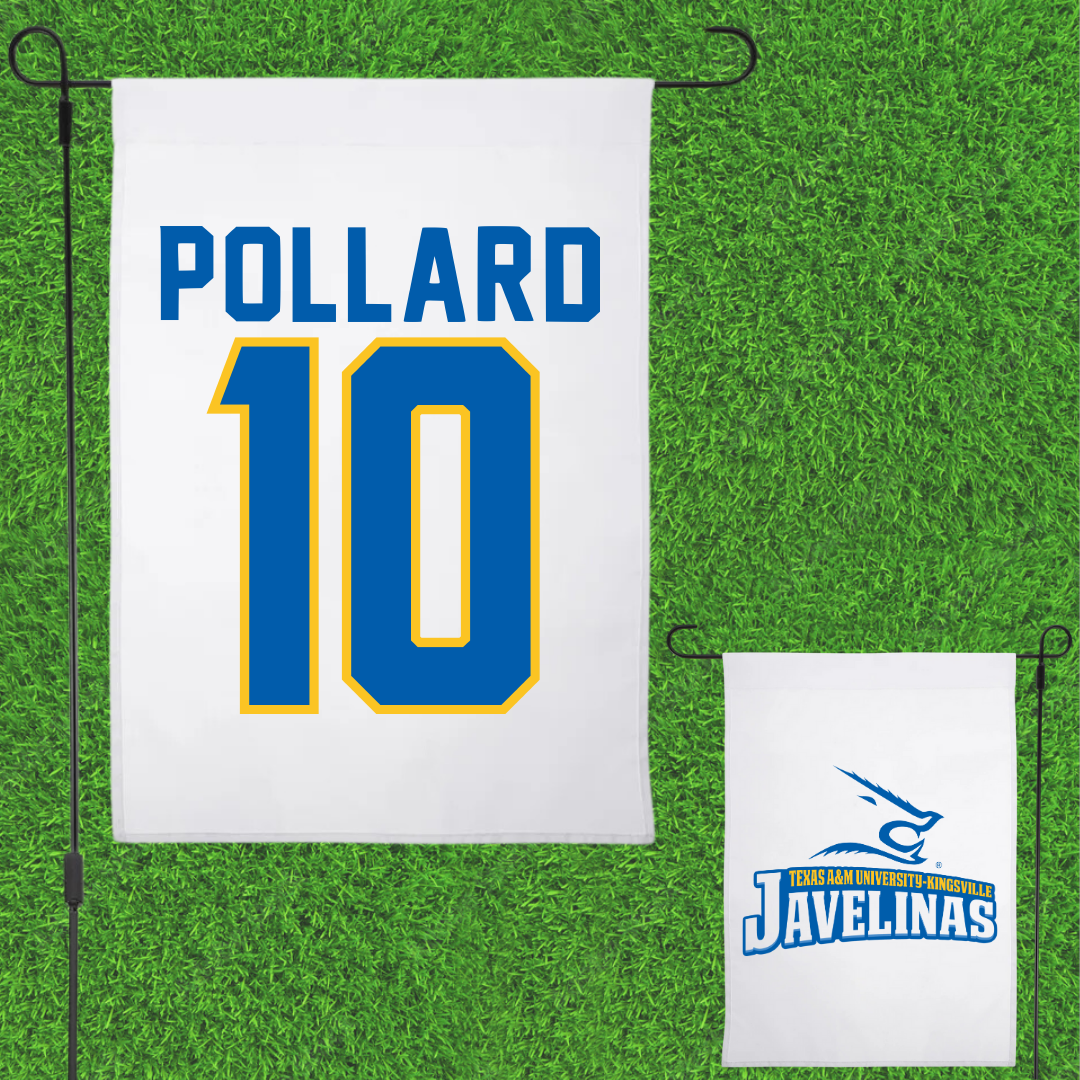 Texas A&M University-Kingsville Volleyball White Garden Flag - #10 Rylan Pollard
