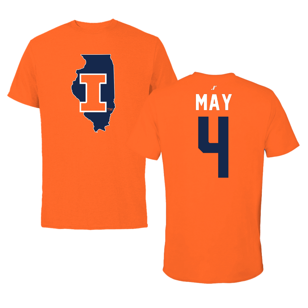University of Illinois Volleyball Orange State Tee - #4 Bianca May