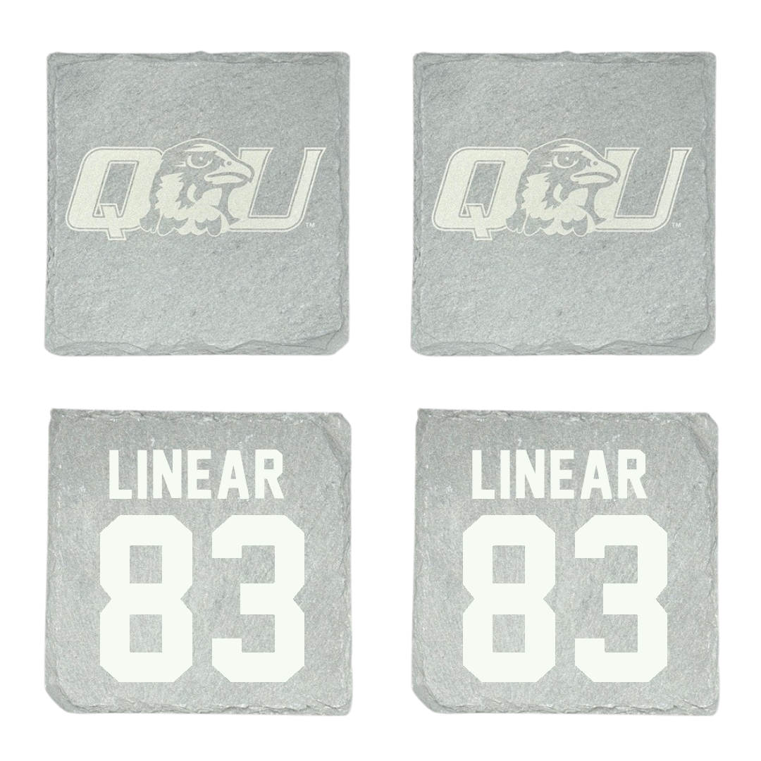 Quincy University Football Stone Coaster (4 Pack)  - #83 Mykel Linear