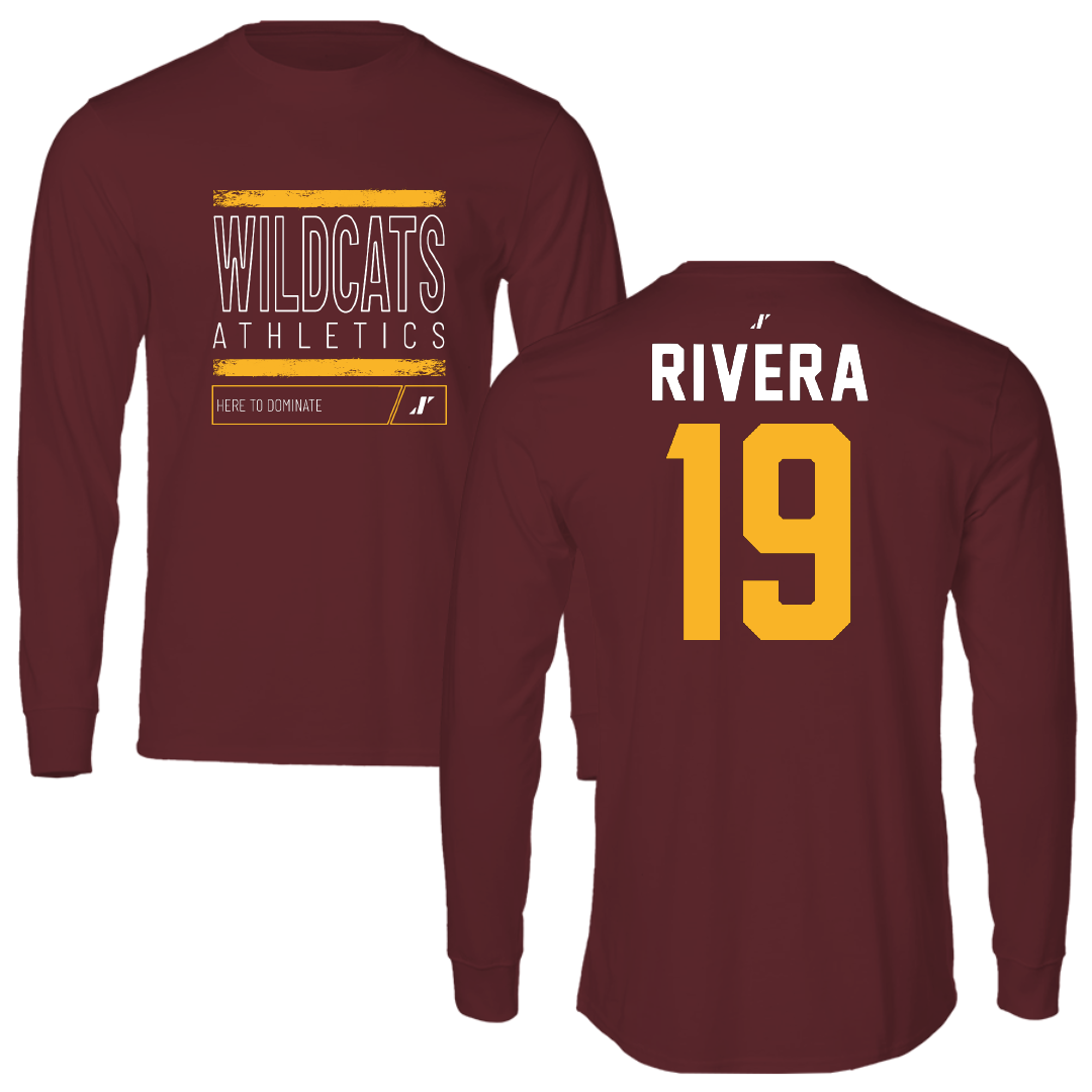 Bethune-Cookman University Baseball Maroon Dominate Long Sleeve - #19 Sergio Rivera