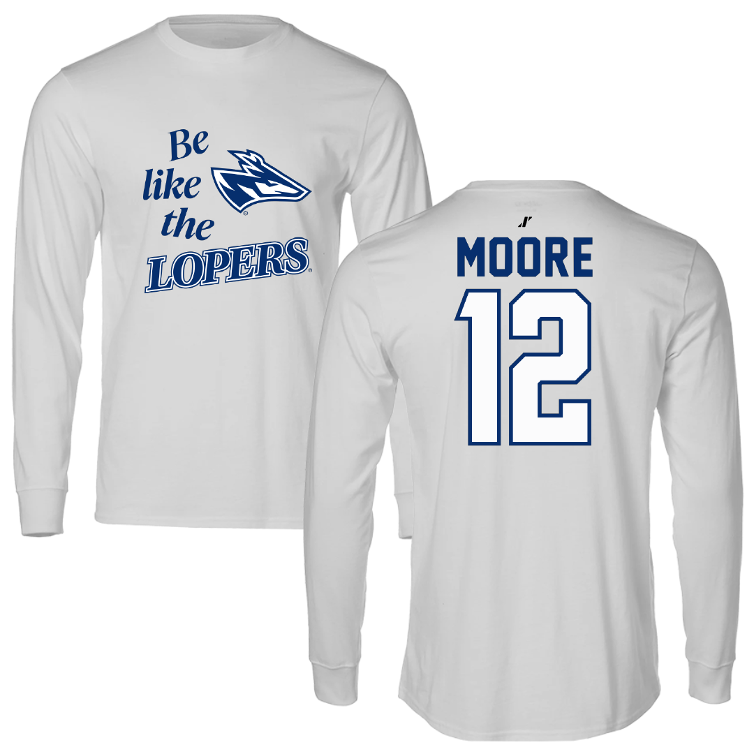 University of Nebraska at Kearney Basketball Light Gray Be Like Us Long Sleeve - #12 Samantha Moore