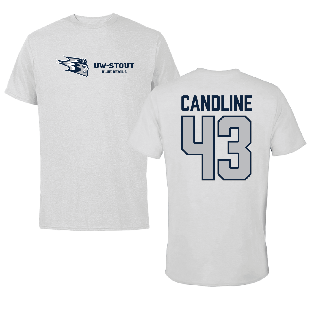 University of Wisconsin-Stout Lacrosse Light Gray Performance Tee - #43 Madeline Candline